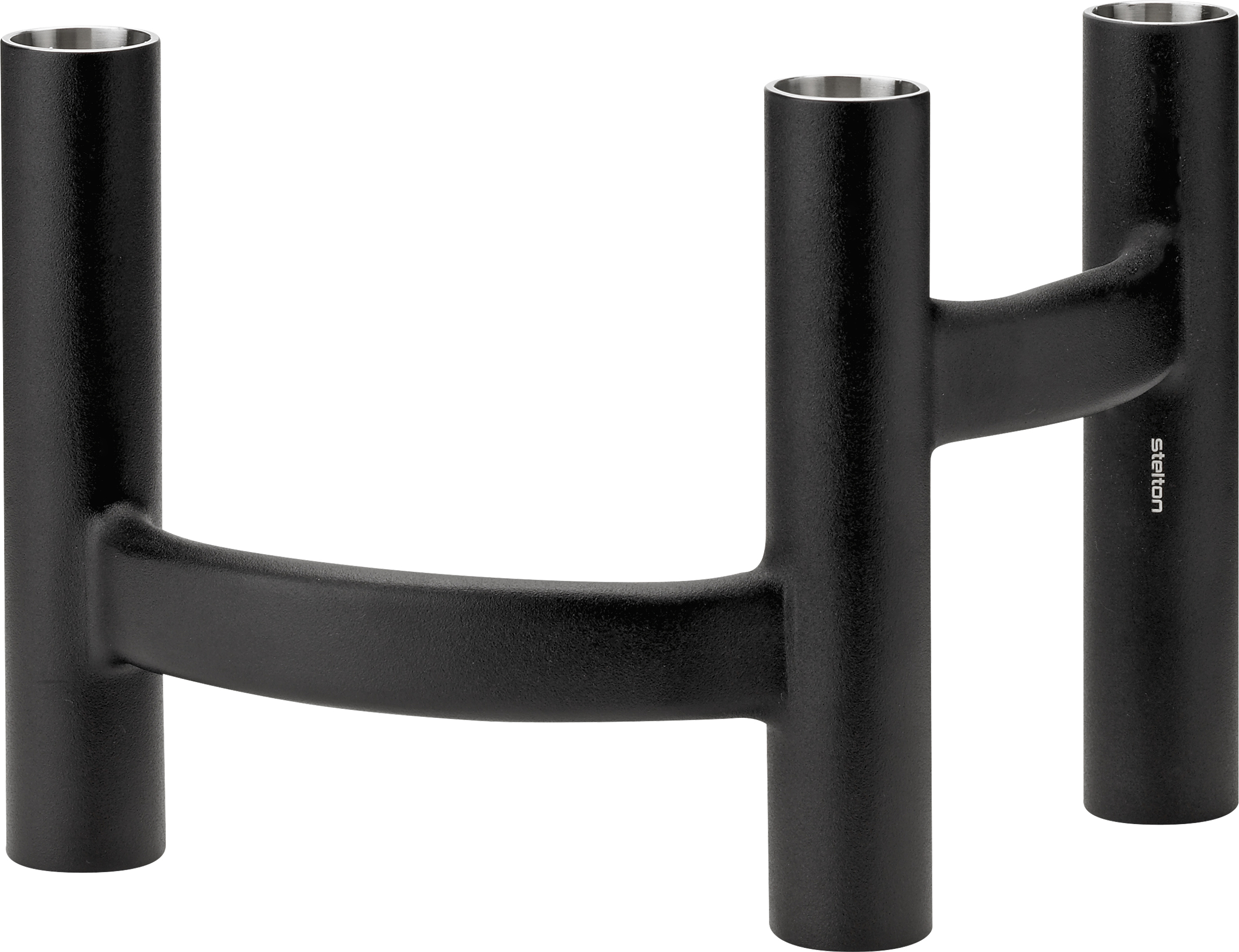 Stelton Kerzenständer Ora dreiarmig, Kerzenleuchter Kerzenhalter Edelstahl Black Stelton Kerzenständer Ora dreiarmig, Kerzenleuchter Kerzenhalter Edelstahl Black
