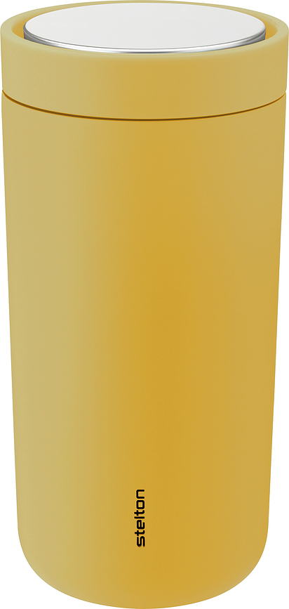 Taza térmica To-Go Click de doble pared de acero inoxidable, 400 ml, amarilla