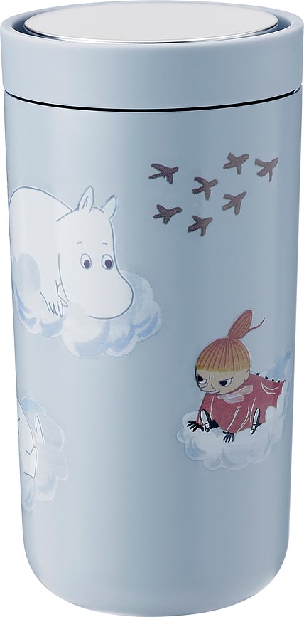 Taza térmica To-Go Click, diseño Moomins, 200 ml, celeste