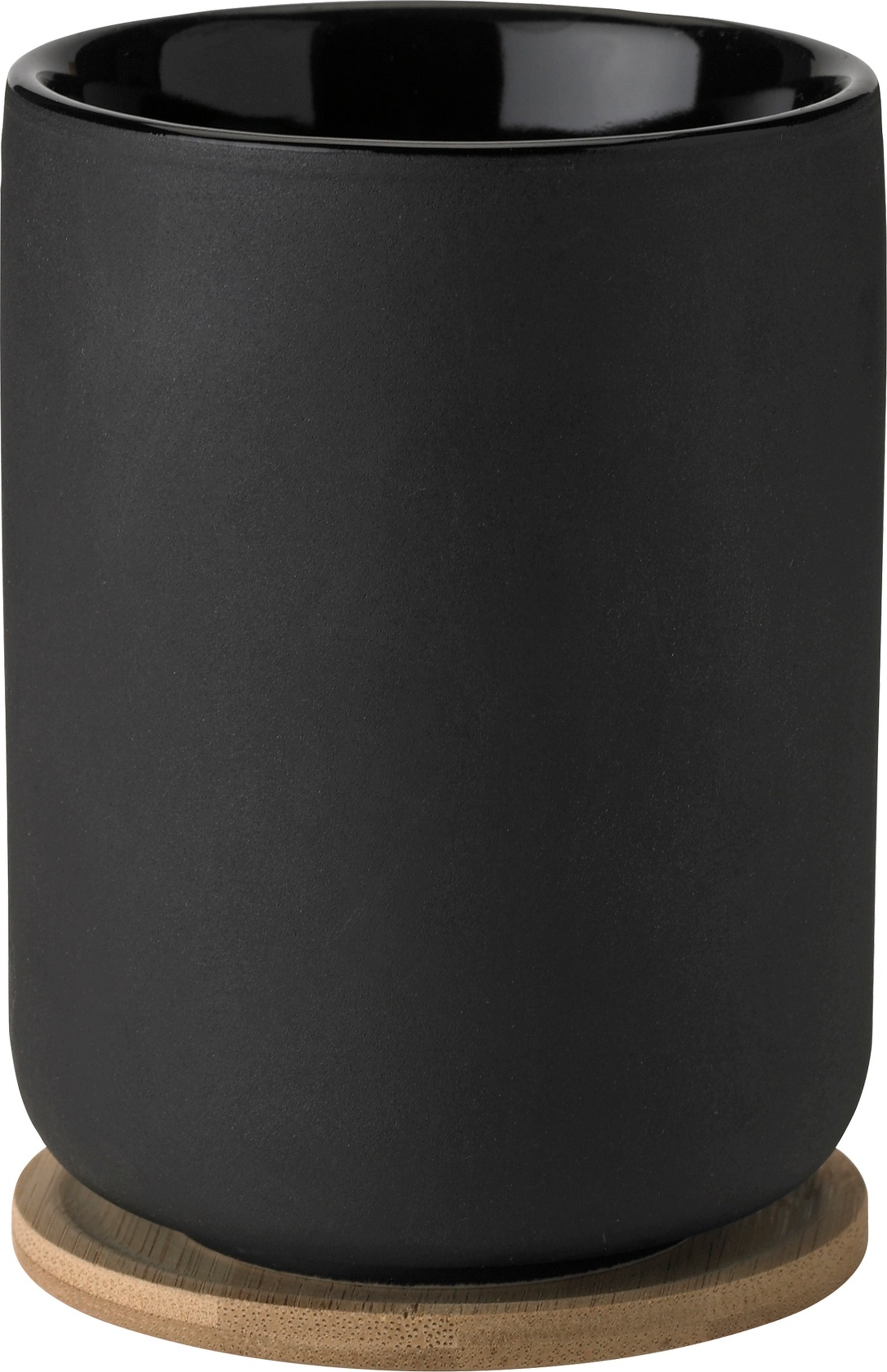 Theo Becher 250 ml schwarz mit Untersetzer