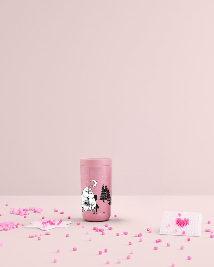 To-Go Click Moomins Tasse isotherme, 200 ml, motif I love you, rose