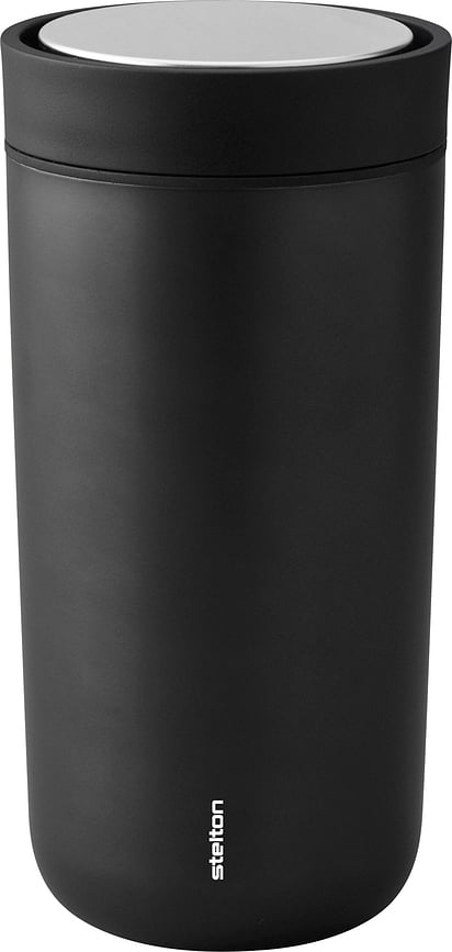 To-Go Click Thermobecher 400 ml Schwarz metallisch aus doppelschichtigem Stahl