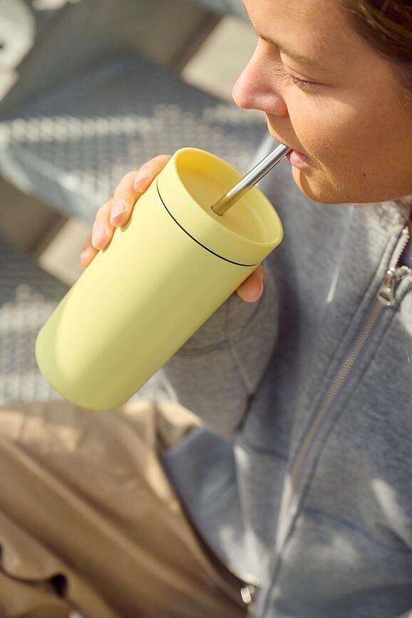 To-Go Sip Termo Šalica dvostruka stijenka sa slamkom 400 ml limunska