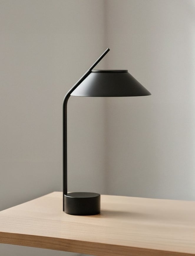 Vinkel LED trådlös bordslampa, svart