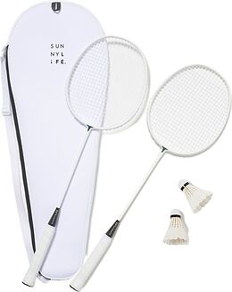 Badmintona raketes Sunnylife Casa Blanca ar atspolēm un vāku 5 daļu