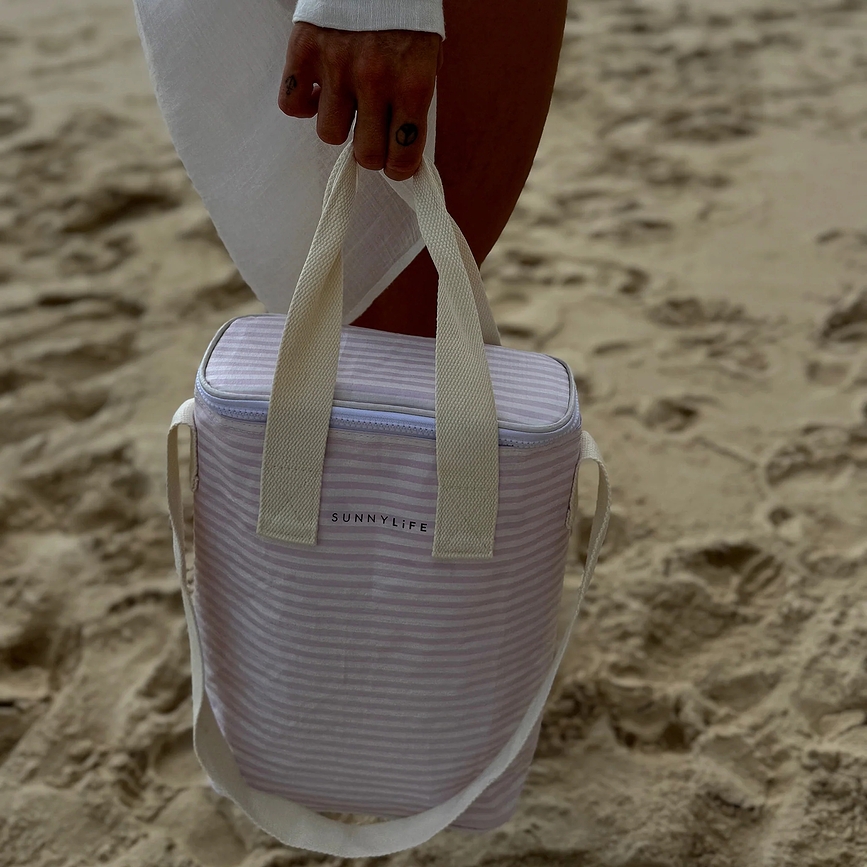 Bolsa térmica para bebidas Sunnylife Lazy Days, amarilla y rosa