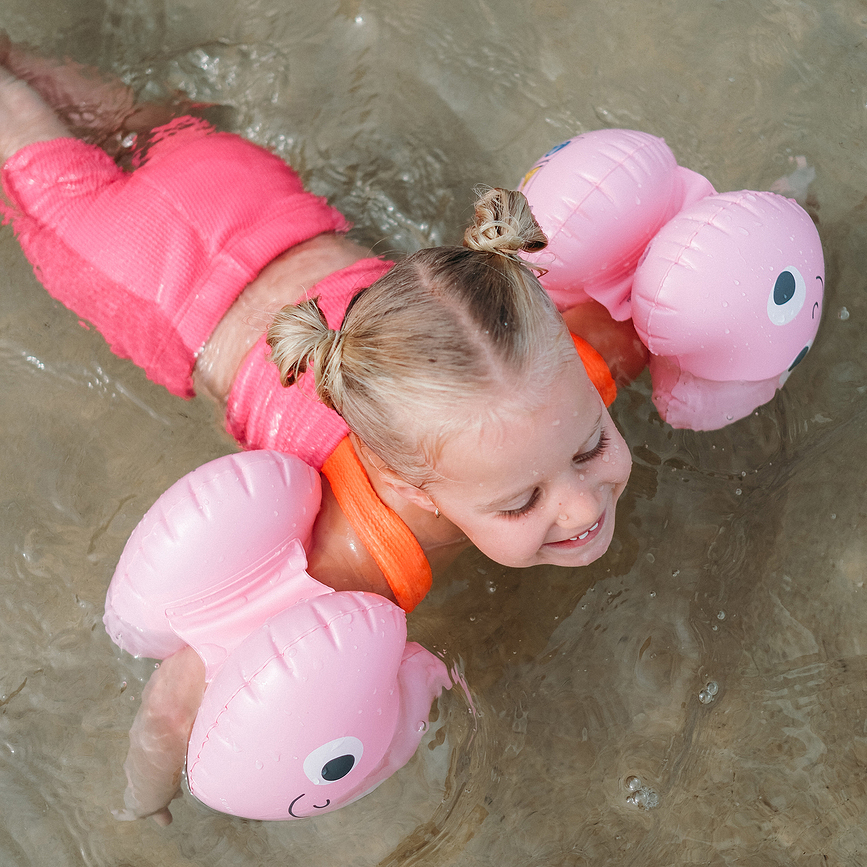 Brassards de natation pour enfants Poppy The Peach, roses