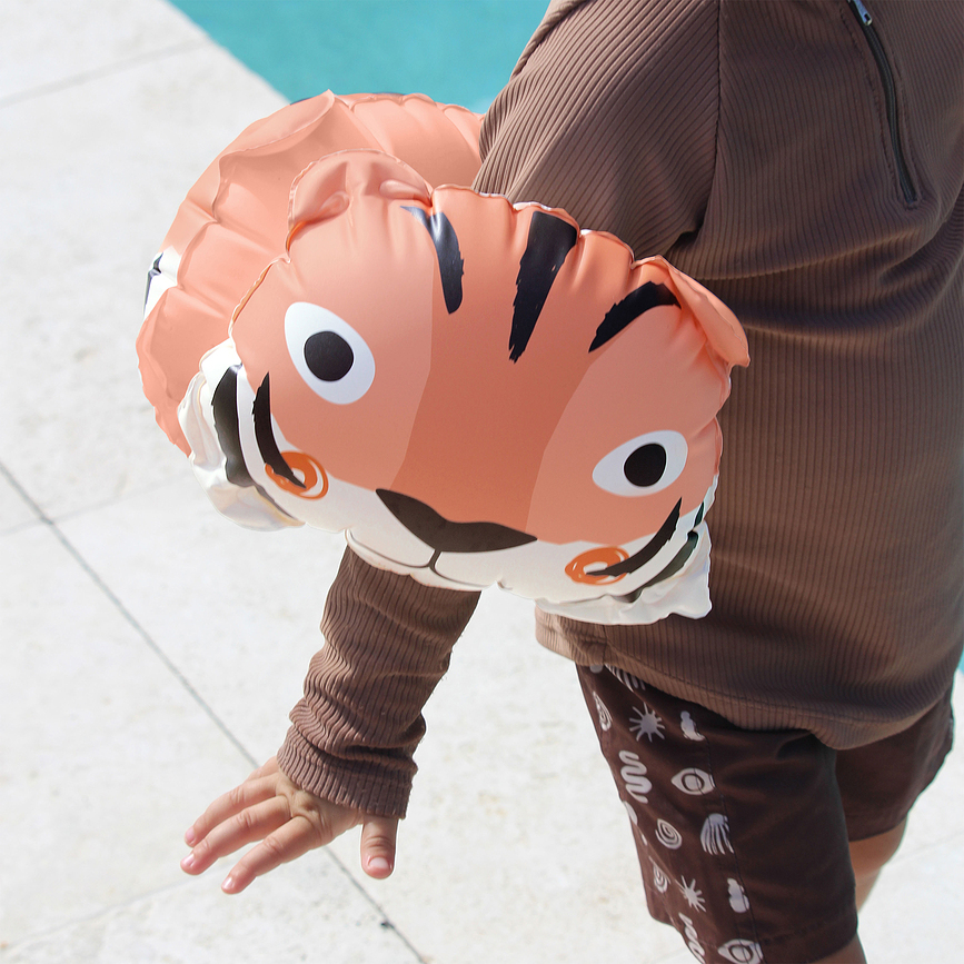 Brassards de natation Tino The Tiger pour enfants, orange