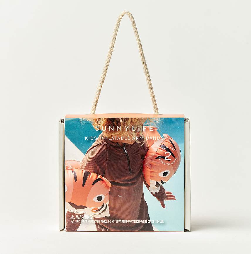 Brassards de natation Tino The Tiger pour enfants, orange