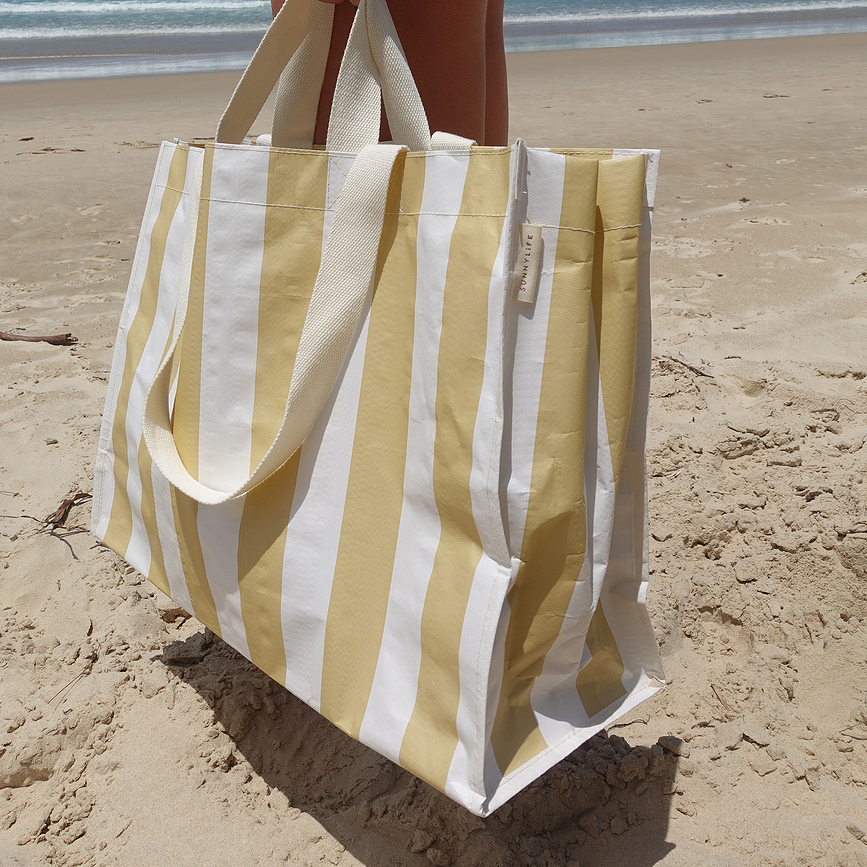 Butternut Striped Beach Bag