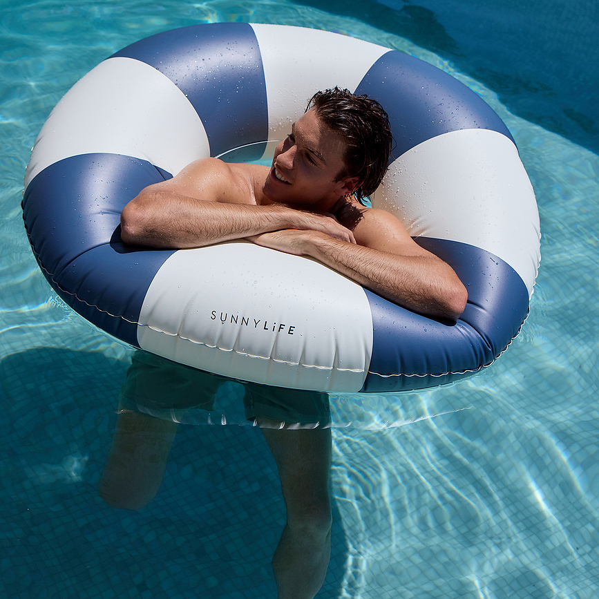 Ciambella da nuoto Sunnylife Stripe 90 x 25 cm, arancione