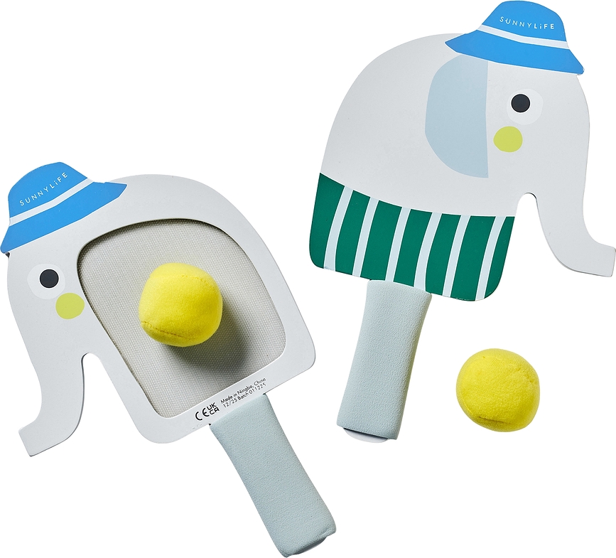Дитячі пляжні ракетки з м'ячами на липучках Multi Eli The Elephant, набір з 4 предметів