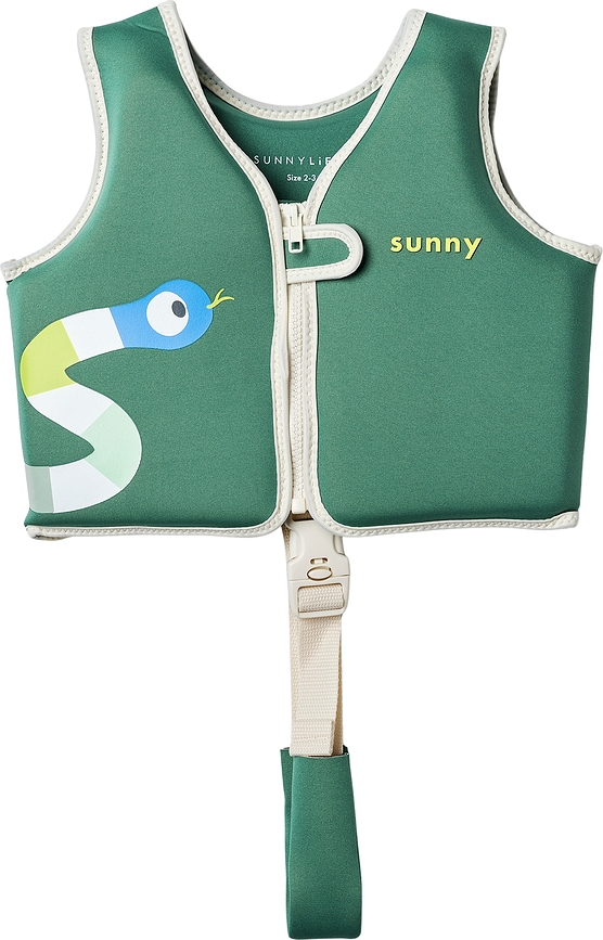 Gilet de natation Sunnylife Into The Jungle Green pour enfants, 2-3 ans