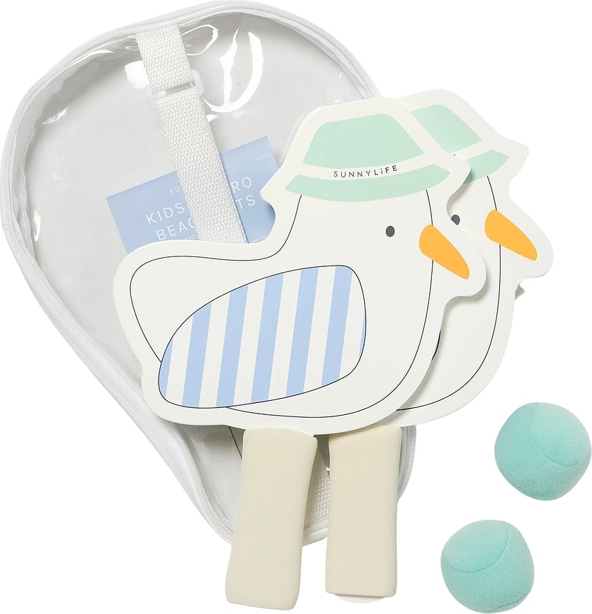 Juego de Palas infantiles de velcro para atrapar pelotas Sunnylife Cotton Candy Cherry, Set de 4 piezas