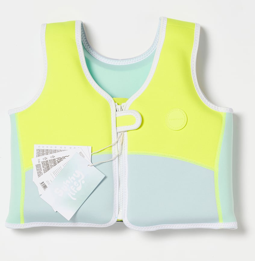 Kamizelka do pływania dla dzieci Sunnylife Aqua Neon Yellow 3-6 lat