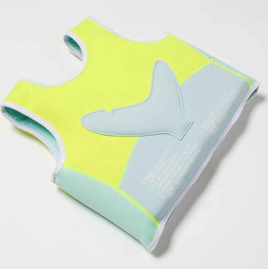 Kamizelka do pływania dla dzieci Sunnylife Aqua Neon Yellow 3-6 lat