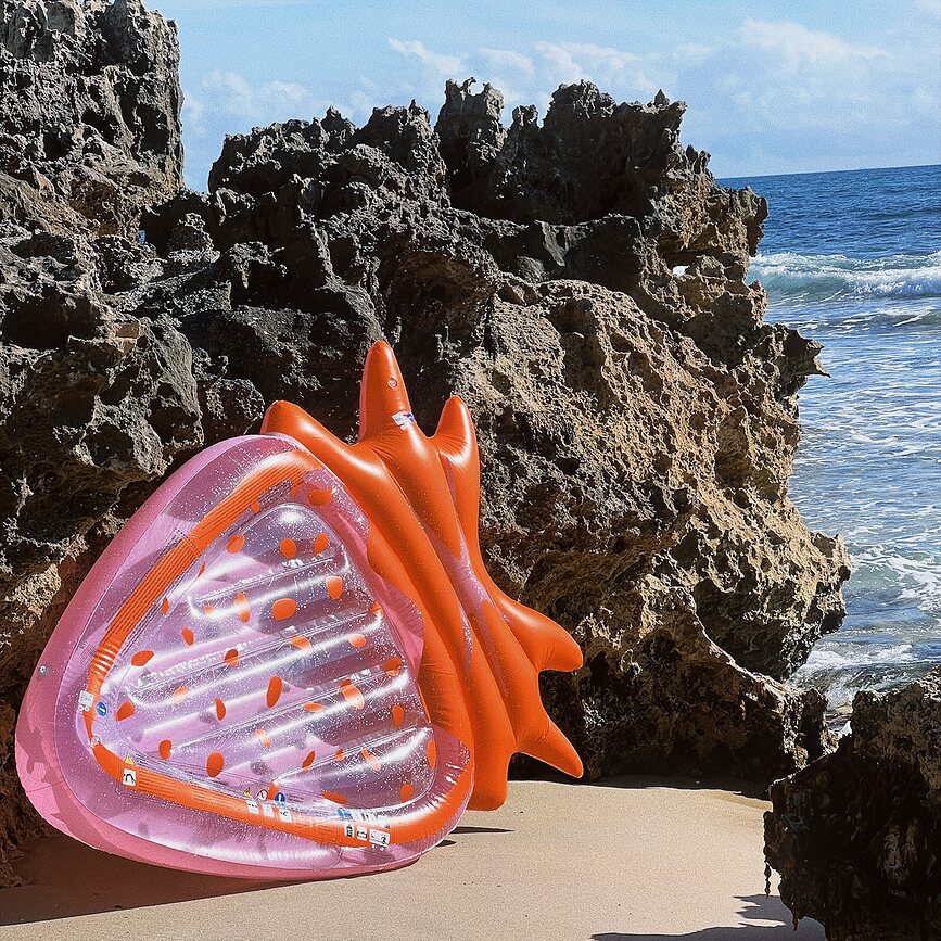 Luxe Madrac za plivanje ružičasti uzorak jagode