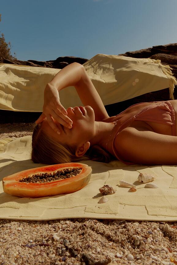 Luxe Plažna brisača, 90 x 175 cm, lososova