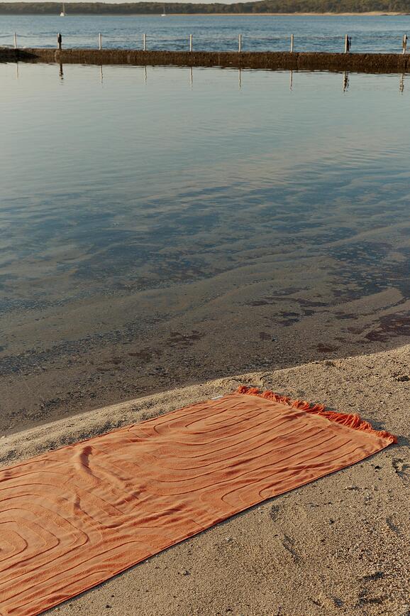 Luxe Plažna brisača, 90 x 175 cm, lososova