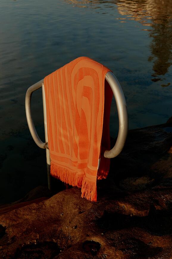 Luxe Plažna brisača, 90 x 175 cm, lososova