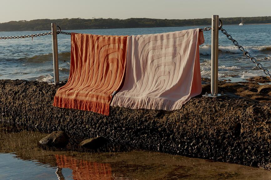 Luxe Plažna brisača, 90 x 175 cm, lososova