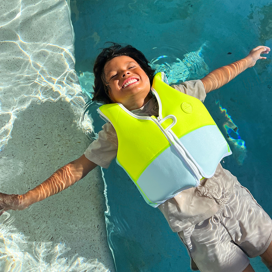Peldveste bērniem Sunnylife Aqua Neon Yellow 3-6 gadi