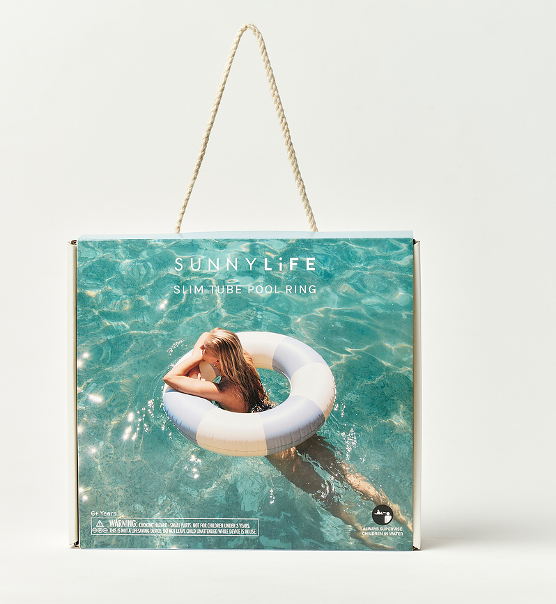 Plavalni obroč Sunnylife Stripe 90 x 15 cm, oranžen