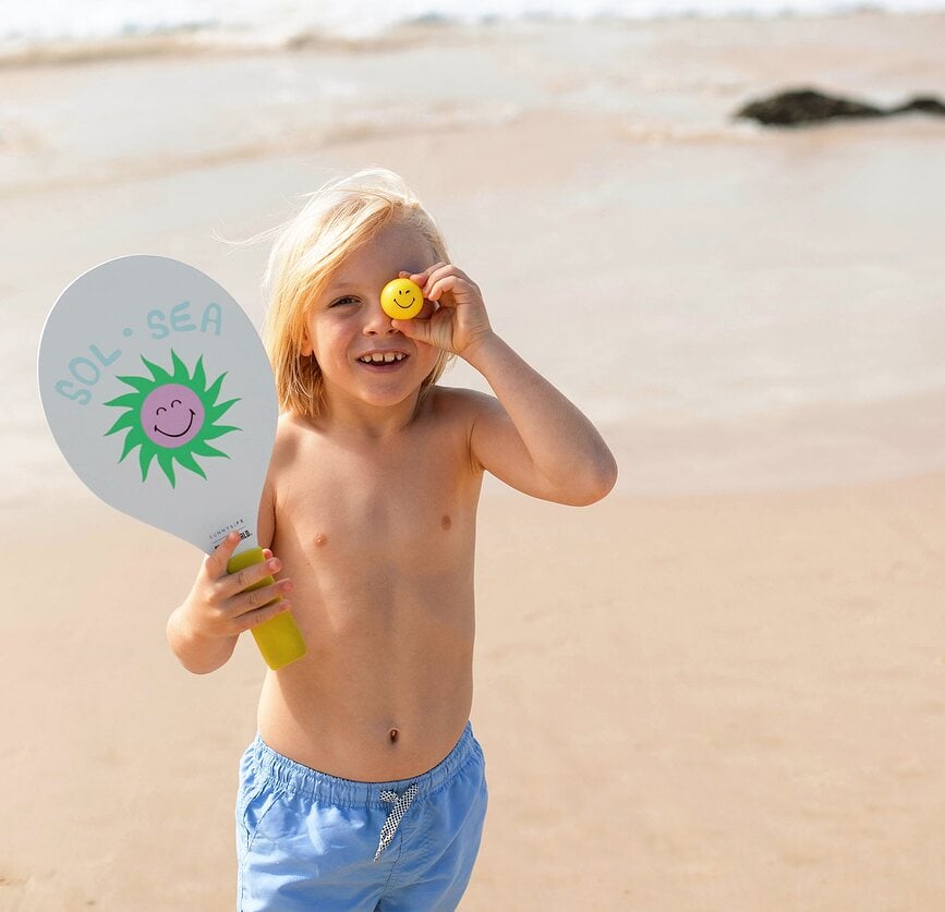 Palas de Tenis Playa Sunnylife Smiley, Pack de 2 unidades