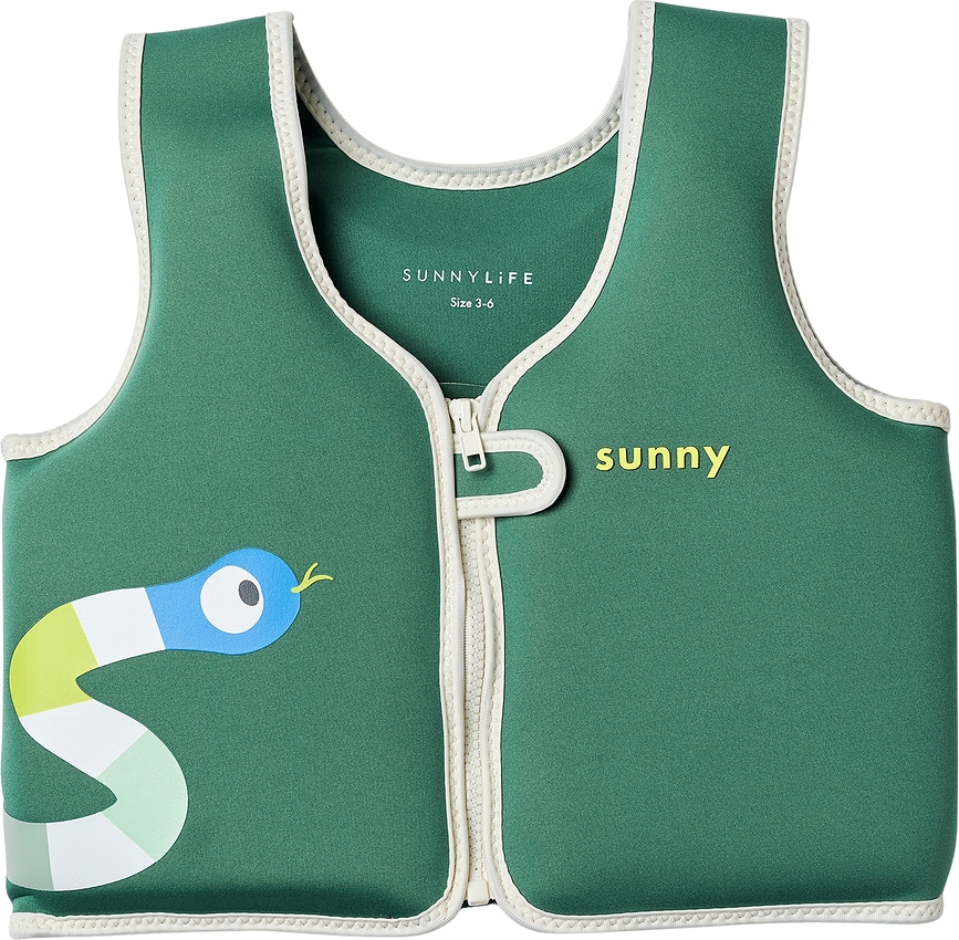 Sunnylife flytväst för barn Into The Jungle Green 3-6 år