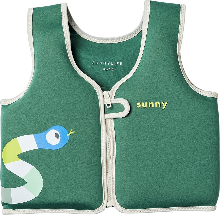 Sunnylife Into The Jungle Green Kids' Swim Vest 3-6 years