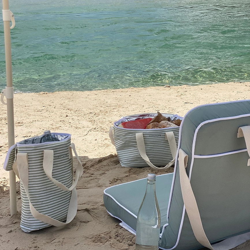 Sunnylife La Palma Sac Isotherme, blanc et vert