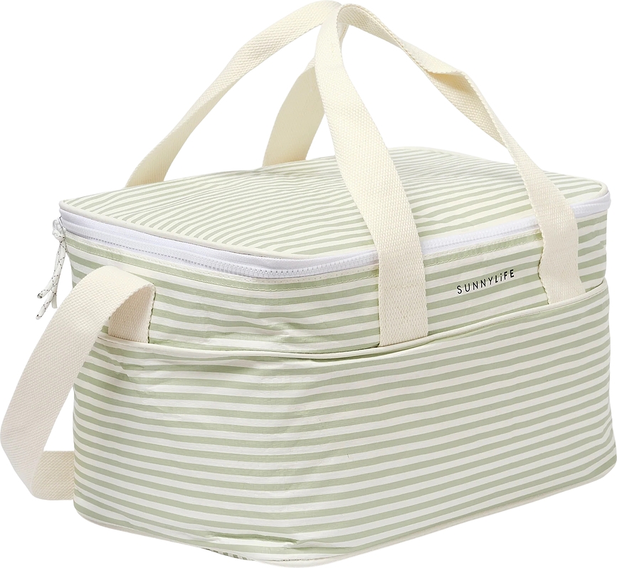 Sunnylife La Palma Sac Isotherme, blanc et vert