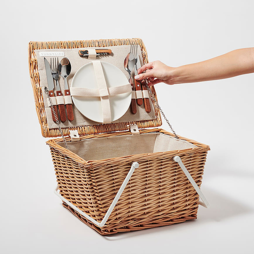 Sunnylife Picnic basket small with picnic accessories 12 el.