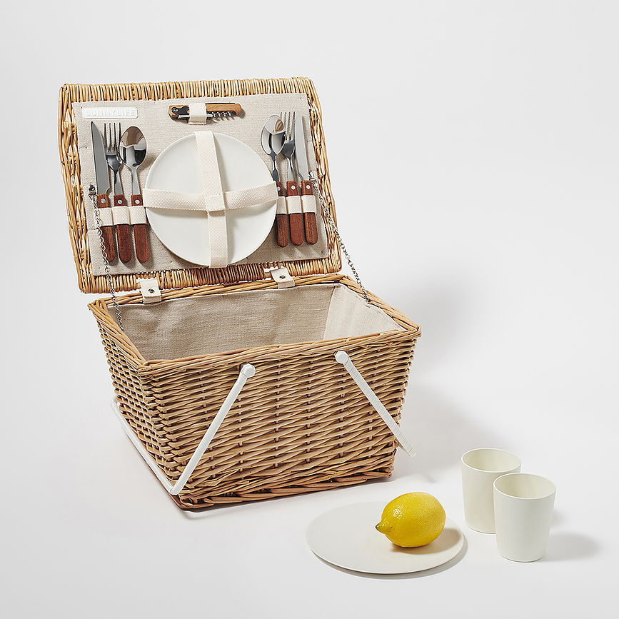 Sunnylife Picnic basket small with picnic accessories 12 el.