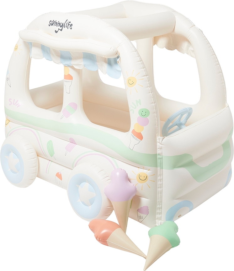 The Cubby Summer Sundae Chariot Gonflable à Glaces, multicolore, Set 4 pièces