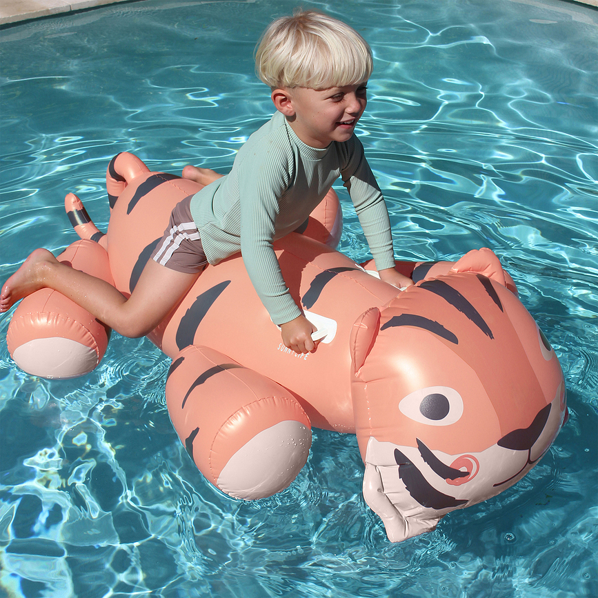 Tino The Tiger uppblåsbar åkleksak för simning