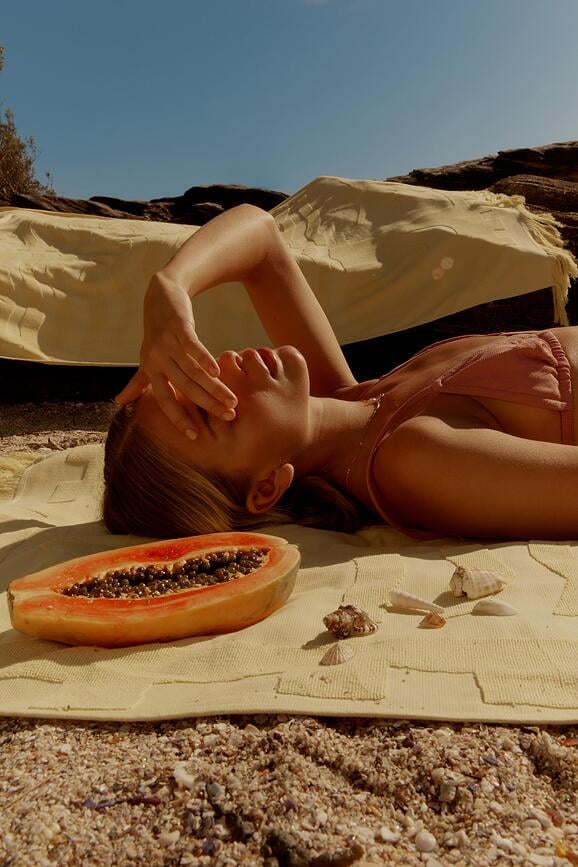 Toalla de playa Luxe, 90 x 175 cm, salmón