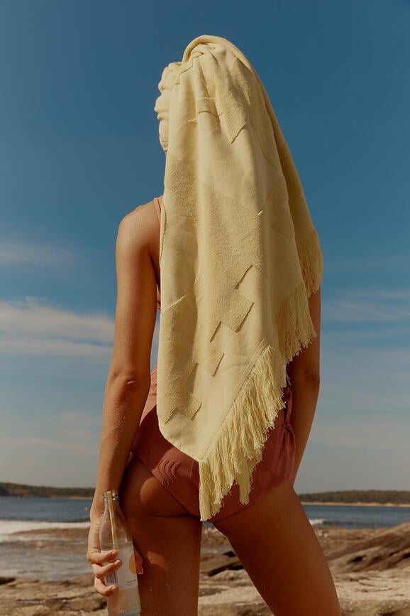 Toalla de playa Luxe, 90 x 175 cm, salmón