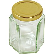 Tala Hexagonal jar with a gold lid