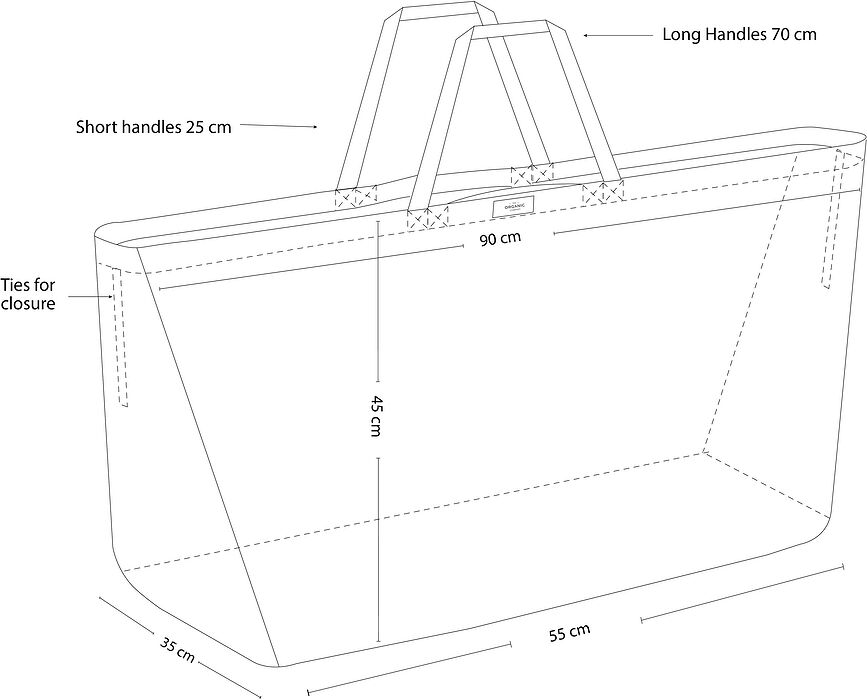 Big Long Τσάντα, γκρι-μπλε