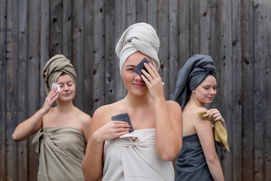 Calm Brisačke za obraz ali roke, 28 x 28 cm, zemeljski toni, 4 kosi