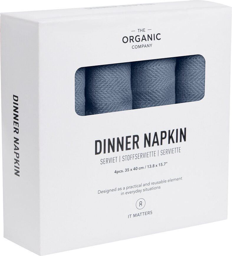 Dinner Serviete, 35 x 40 cm, sivo-modre, 4 kosi