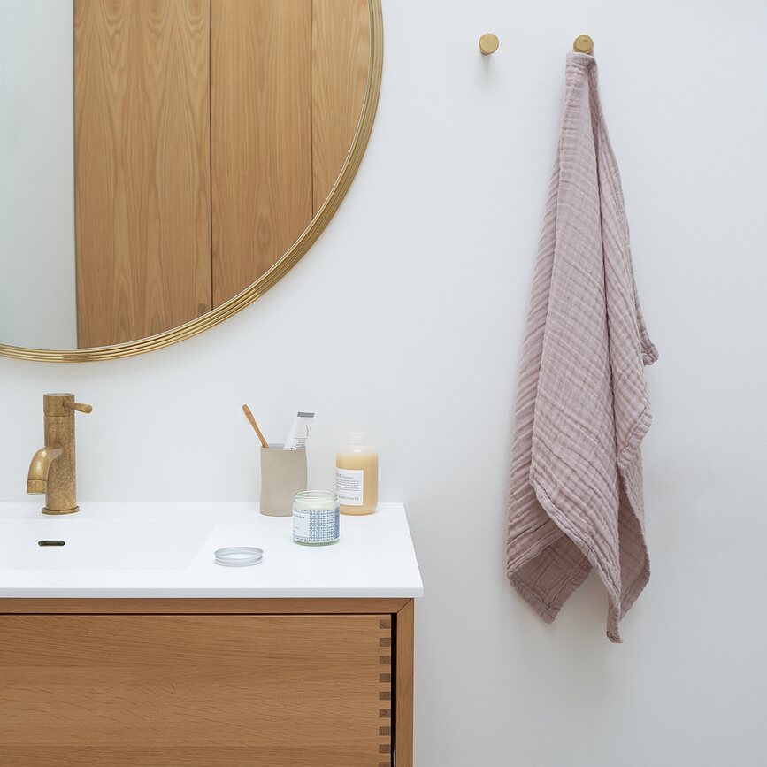 Fine Serviette de Toilette 60 x 100 cm, gris-beige