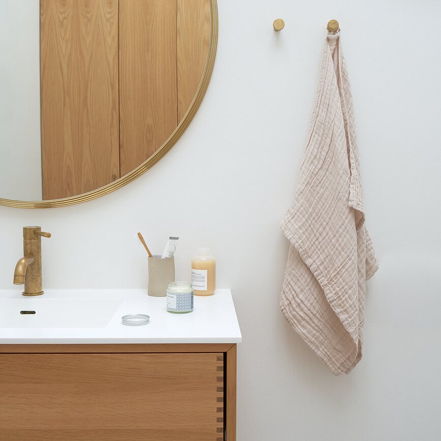 Fine Serviette de Toilette 60 x 100 cm, gris-beige