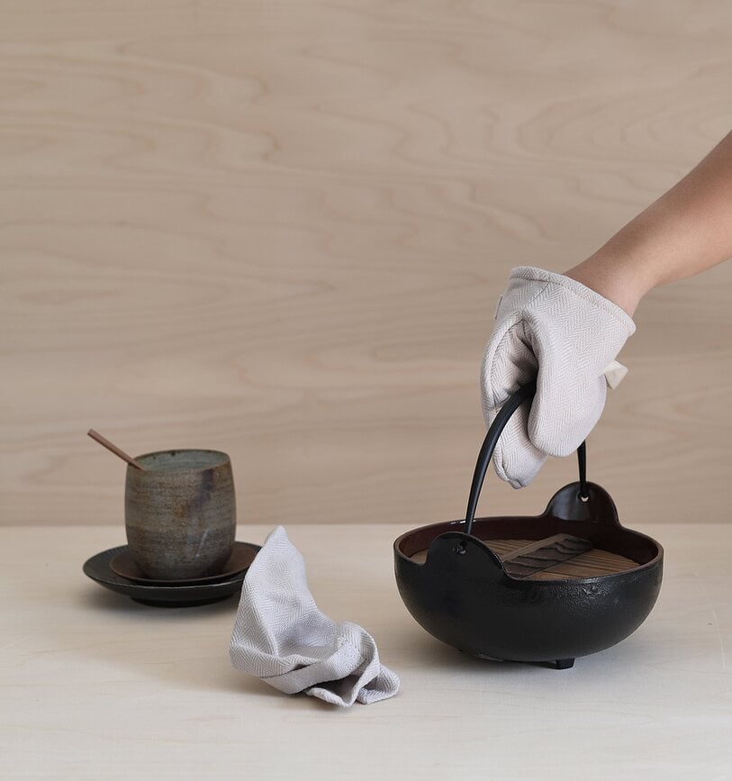 Manopla de cocina Mini Oven, gris azulada