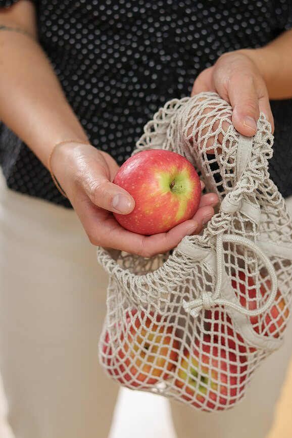 Net L Sac en Filet réutilisable pour fruits et légumes, lavande