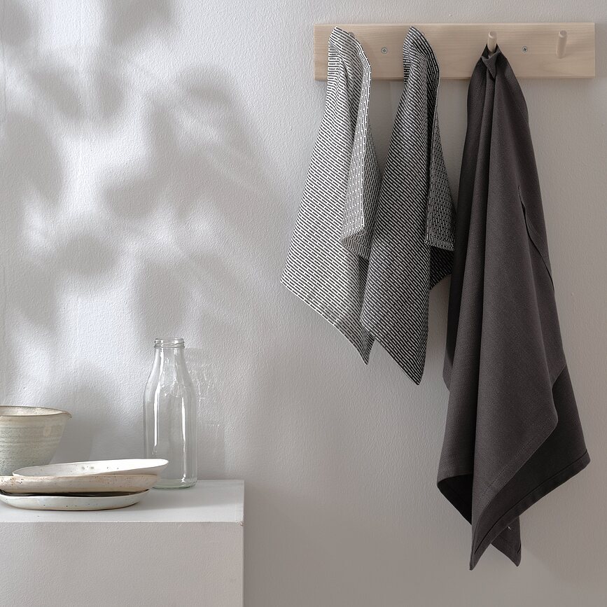 Paños de Cocina The Organic Company, 53 x 86 cm, colores neutros, Pack de 3 unidades