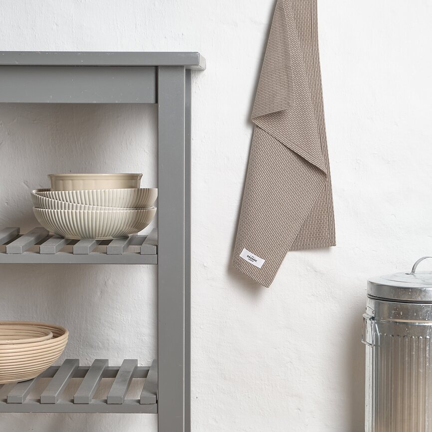 Paños de Cocina Little, 35 x 60 cm, gris beige, 2 unidades