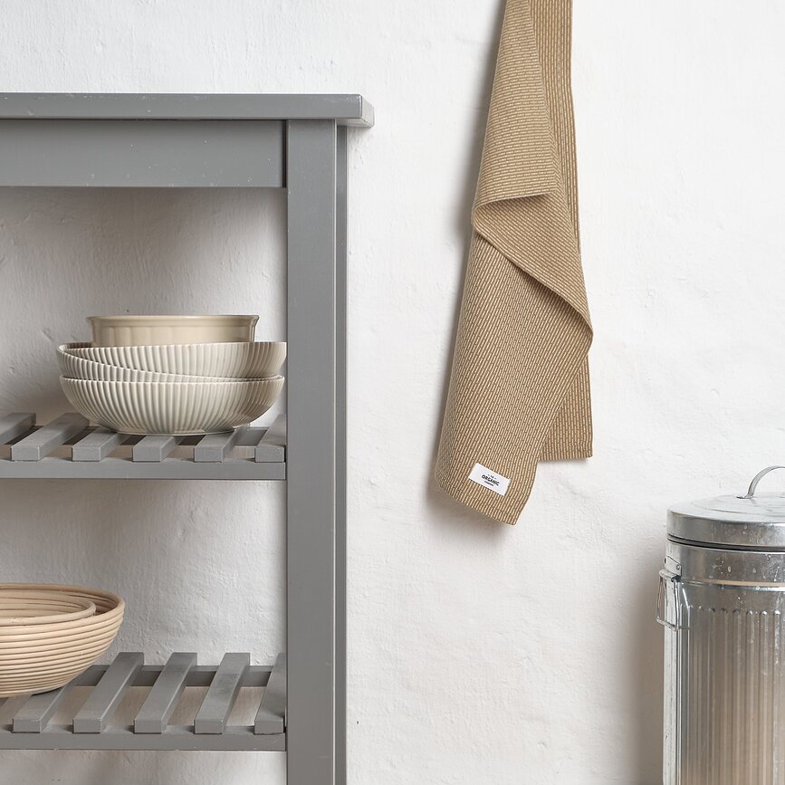 Paños de Cocina Little, 35 x 60 cm, gris beige, 2 unidades