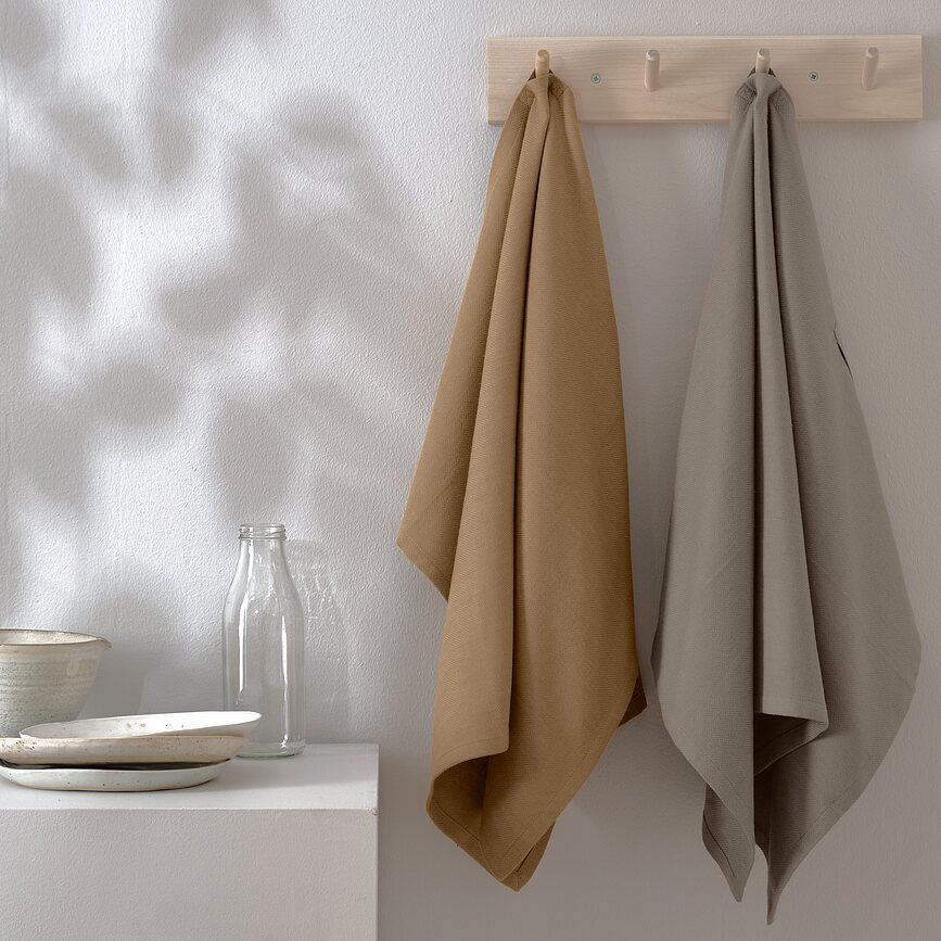 Paños de cocina The Organic Company de algodón orgánico, 53 x 86 cm, marrones, 2 unidades